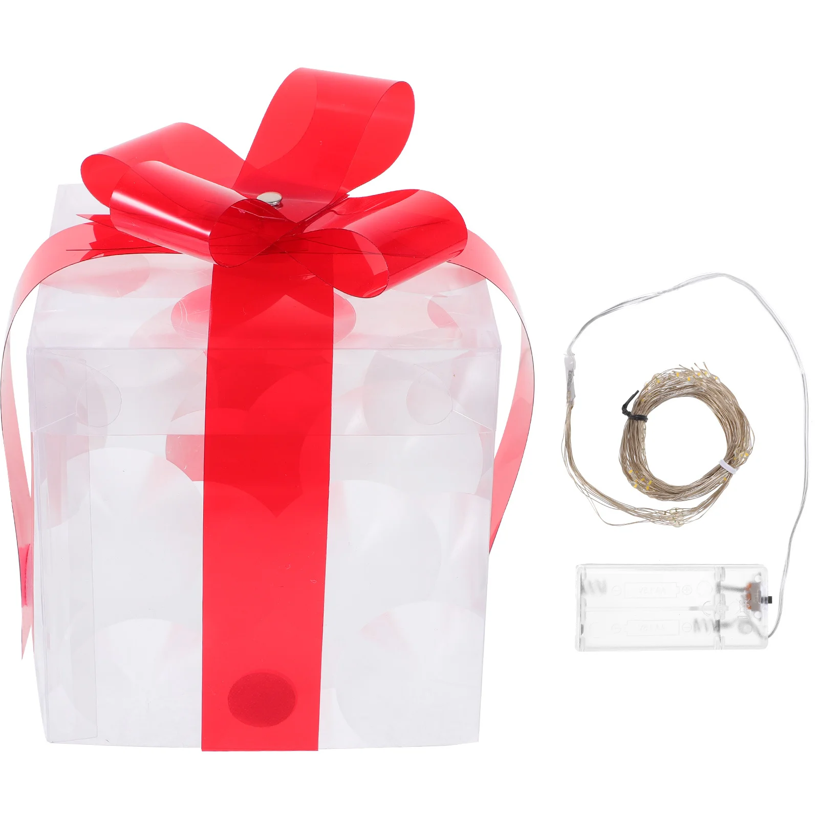 

Lighted Christmas Gift Box Red Ribbon Luminous Present Box For Home Bar Decor Led Xmas Gift Boxes Christmas Party