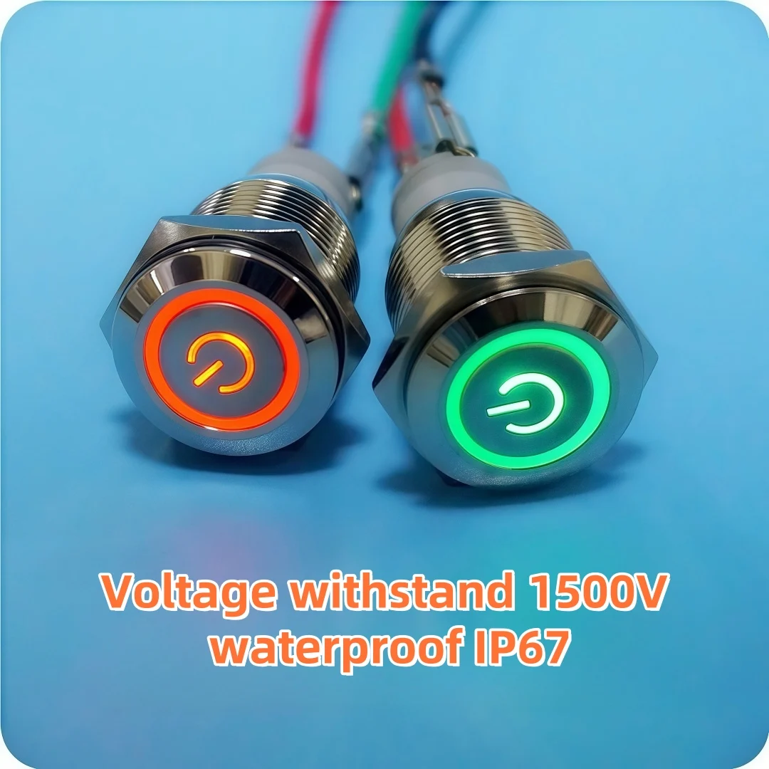 Großhandel 16mm Metall-Drucktastenschalter, Auto-Angel-Eyes-Schalter, Auto-Modifikationsschalter DC12V24V, 220V LED – Detail 5