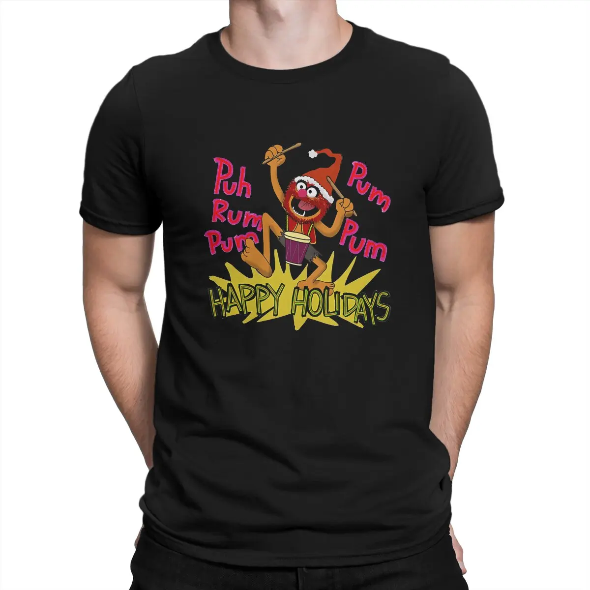 The Animal Drummer Muppets Christmas The Muppet Show T Shirt Graphic O-Neck TShirt Polyester Tops