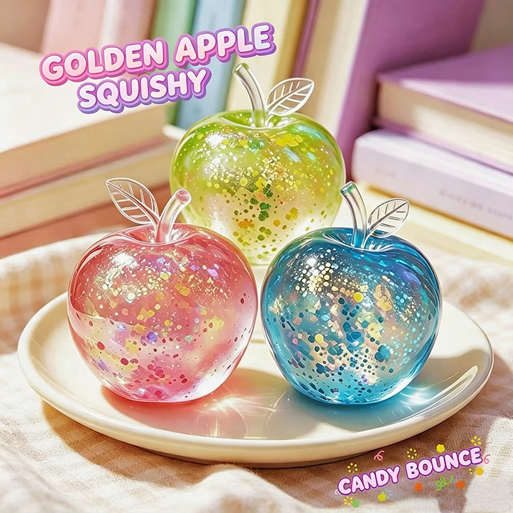 Apples Squishys Sensory Toy Slow-Rising Fruit Squishies Soft Flexible Apples Squeeze Toy For Anxiety Relief