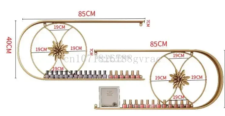 Креативный U-образный органайзер для лака для ногтей, металлическая полка для хранения, стеллаж для выставки товаров, маникюрный салон, косметическая настенная полка, настенная подвеска