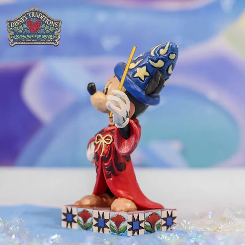 Disney Original Garage Kit Mickey Mouse Mickey The Magician Ornament 110MM Anime Figures Toys for Boys Gift Model Ornaments