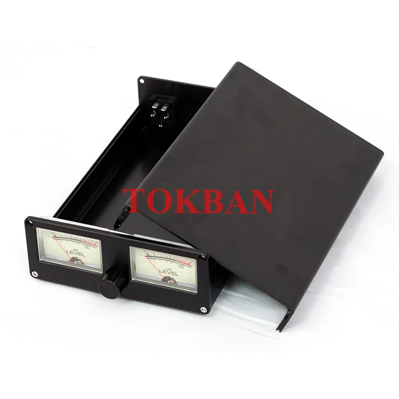 Tokban Audio 1658 169*65*258mm Aluminum Power Amplifier Chassis Enclosure Vu Meter Diy Vintage Home Amp Case Shell