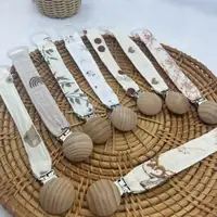 Baby Pacifier Chain Clips Holders Anti-drop Chain Print Cotton Teething Clips Teether Toy Soother Pacifier Strap 2