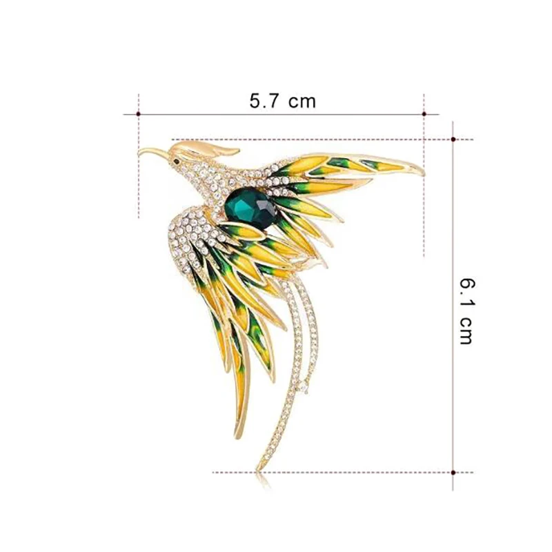 Elegant Multicolor Phoenix Brooch For Women Men Exquisite Rhinestone Beauty Flying Bird Brooch Fashion Jewelry Accessories Gifts