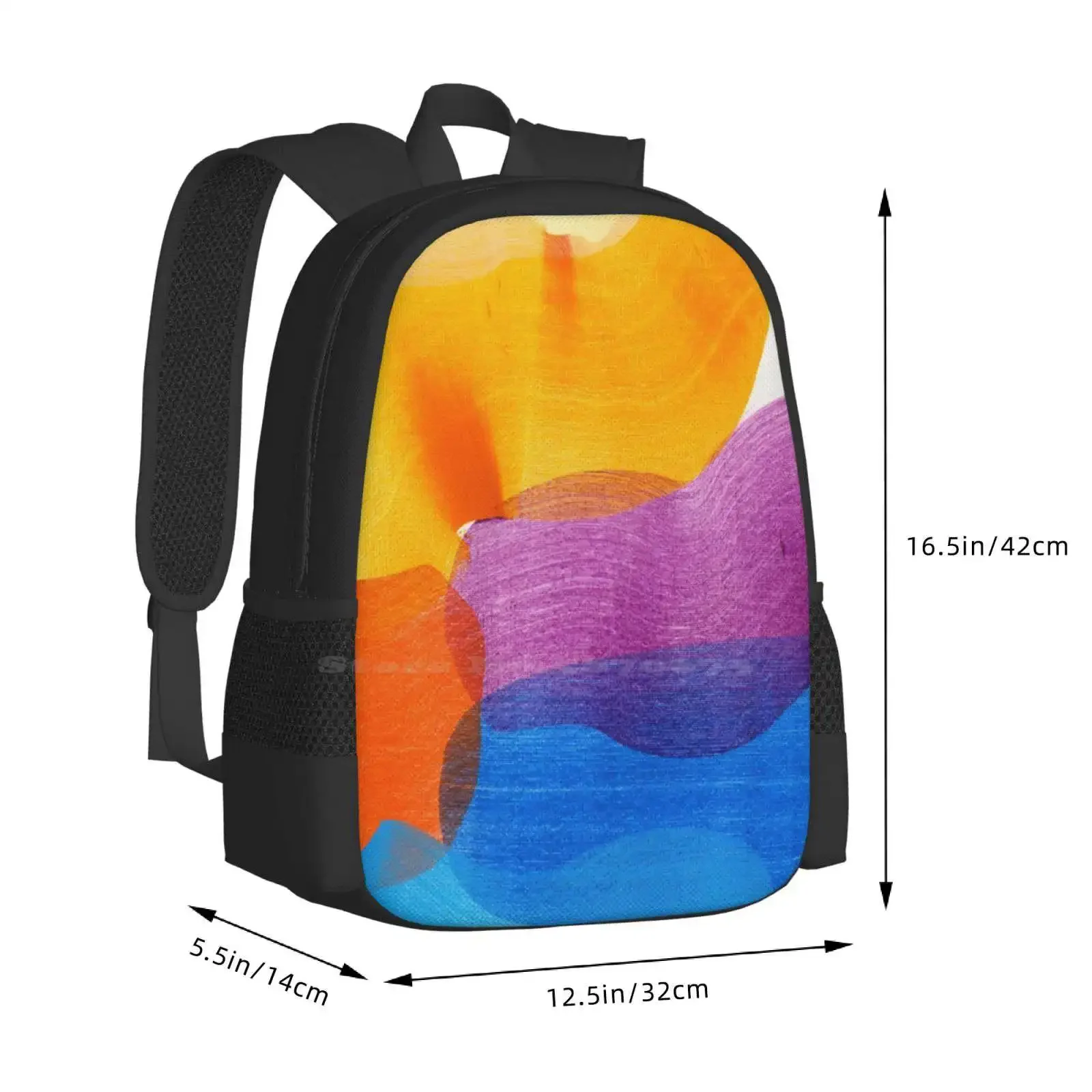 السماء الزرقاء وأشعة الشمس 01 رائجة البيع حقيبة مدرسية على ظهره حقائب الموضة اللوحة مجردة التعبيرية مجردة كلير Desjardins #3