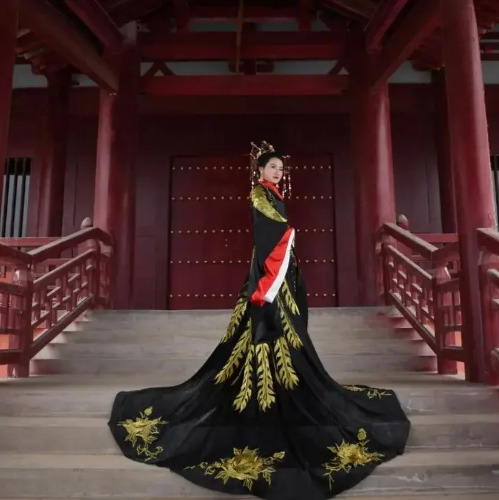 

High-end Personage customization Standard Chinese style wedding Hanfu Costume Ancient Royal Couple apparel Emperor Queen Clothes