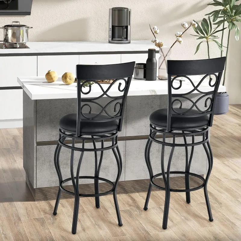 Bar Stools Set of 2, 360 Degree Swivel,30