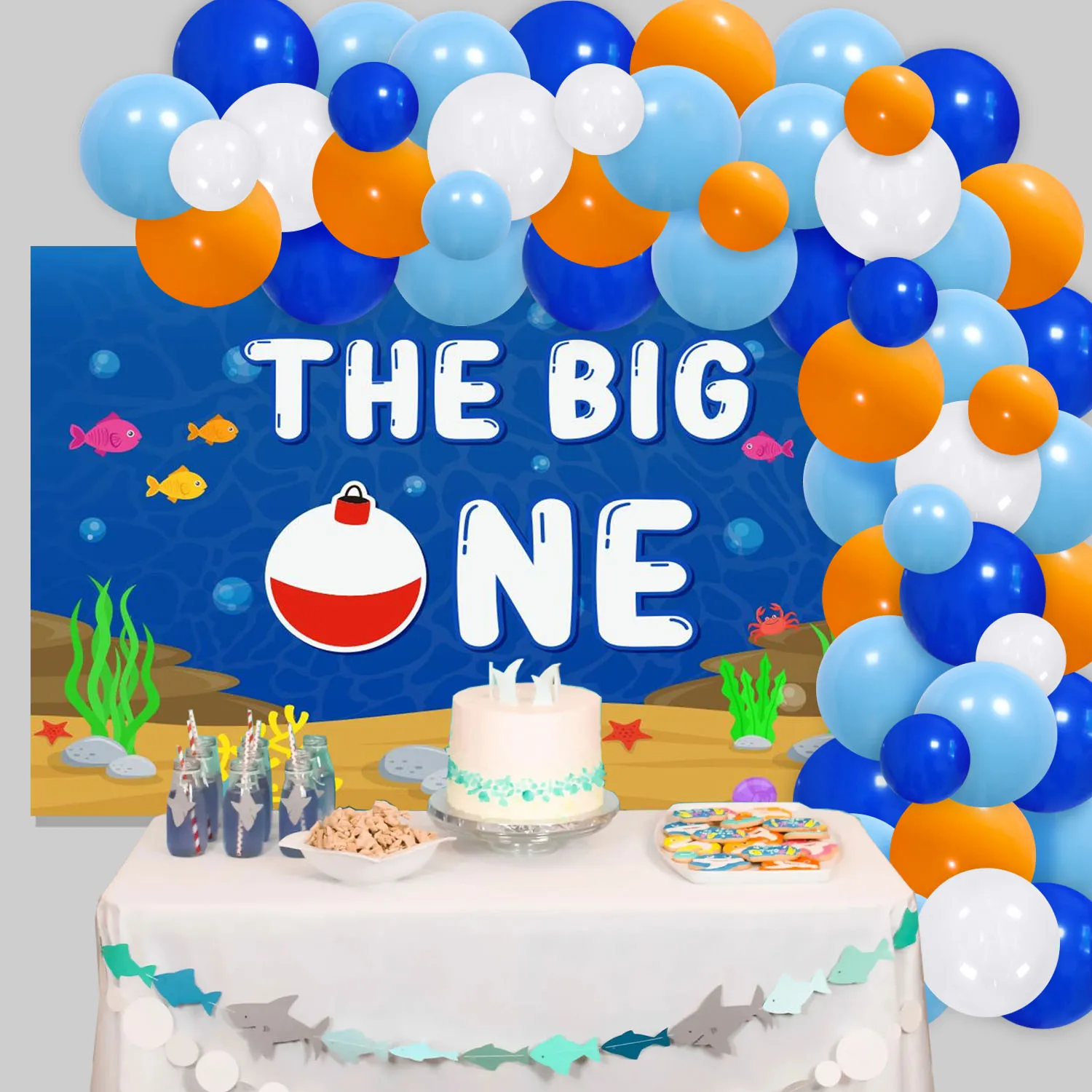 Fishing 1st Birthday Decor for Boy Ofishally One Birthday Decor The Big One Backdrop Little Fisherman 1st BirthdayParty Supplies