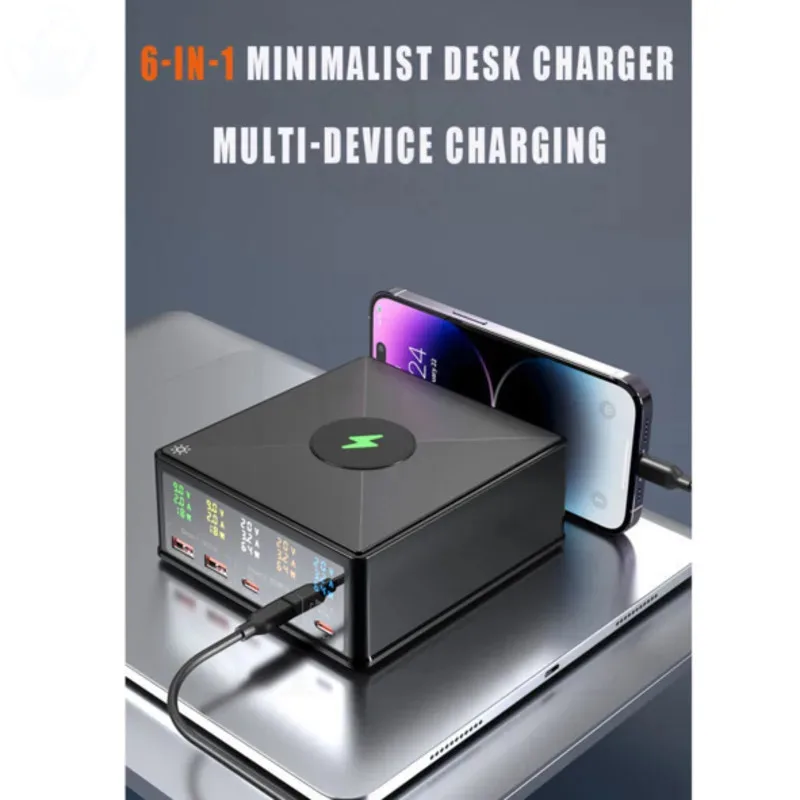 Applicable Apple Huawei Charging Head USB Multi-port Cell Phone Charger Intelligent Display Voltage Current PD20W Fast Charging