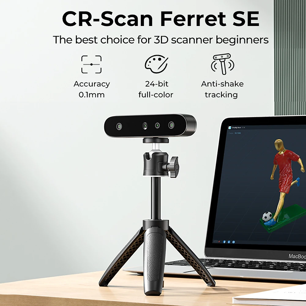 Creality CR-Scan Ferret SE 3D Scanner Portable and Handheld 30fps Scaning Speed 0.1mm Accuracy ASIC Chipset Dual Mode Scanning