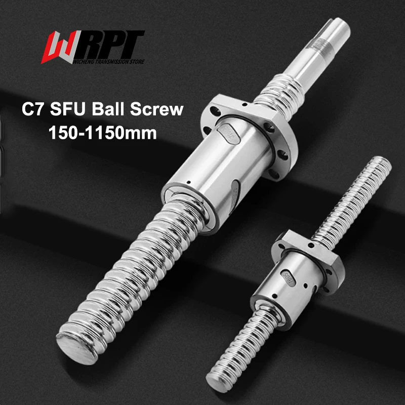 Шариковые винты серии SFU C7 (SFU2510, SFU3205, SFU3210, SFU4005, SFU4010) с неполной резьбой, необработанные, длина 150-1150 мм, детали для ЧПУ-трансмиссий