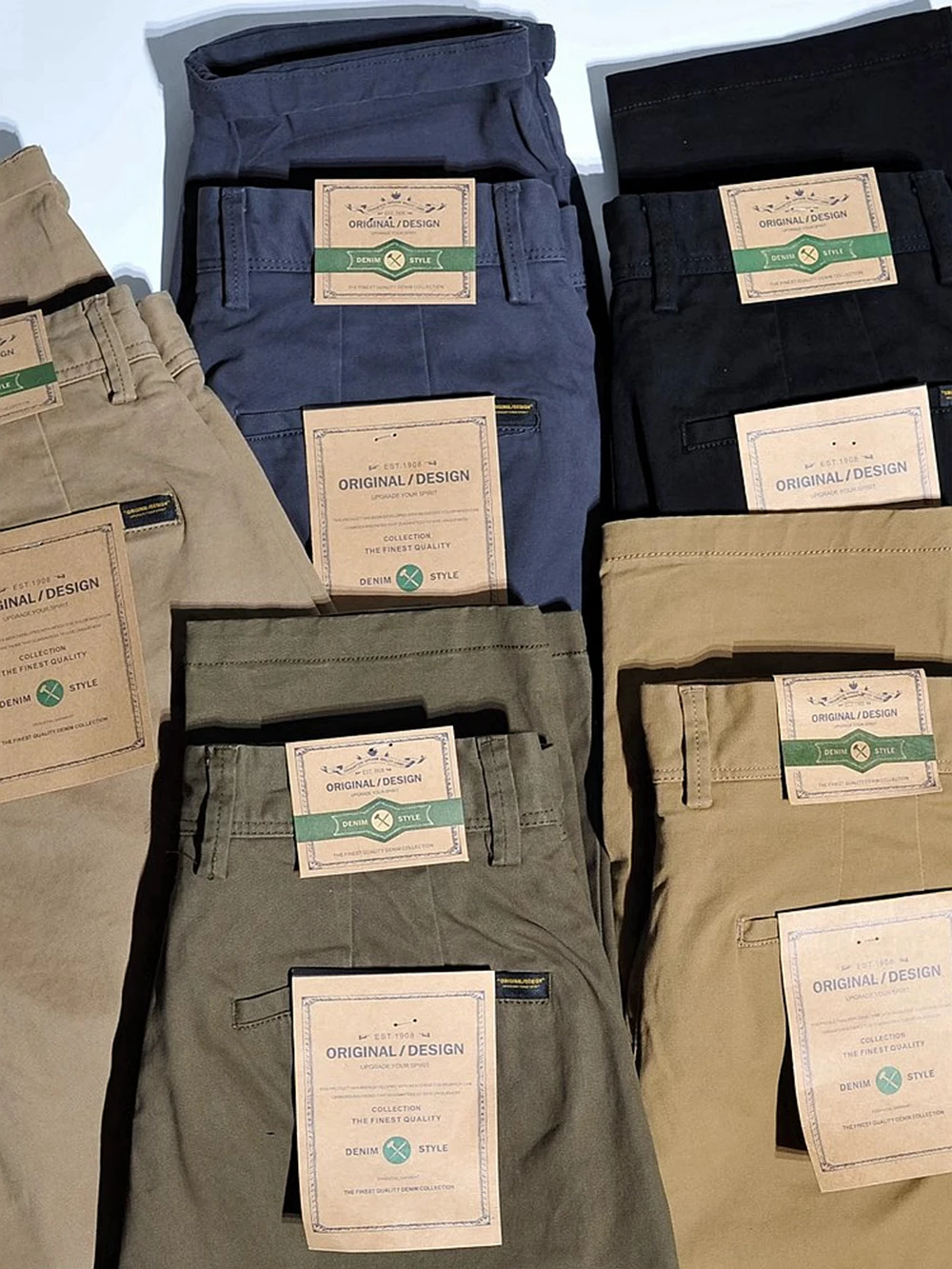 

Classic Japanese Sle Khaki Retro Pleated CHINO Pants Diagonal Cotton Slim Straight Waed Casual Workwear Trousers