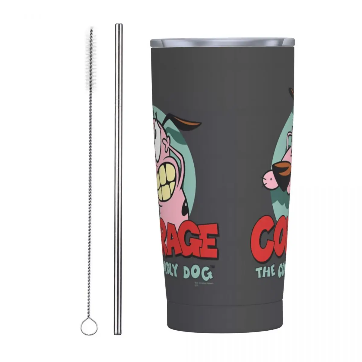 Stainless Steel Tumbler C-Courage Cowardly Dog Cartoon Coffee Mug Insulated Cold Drink Car Mugs Travelist Custom Water Bottle