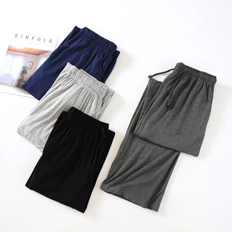 Modal Men's Sleeping Pants Home Pants Plus Size Loose Elastic Breathable Casual Summer Winter Spring Autumn Minimalist Pants
