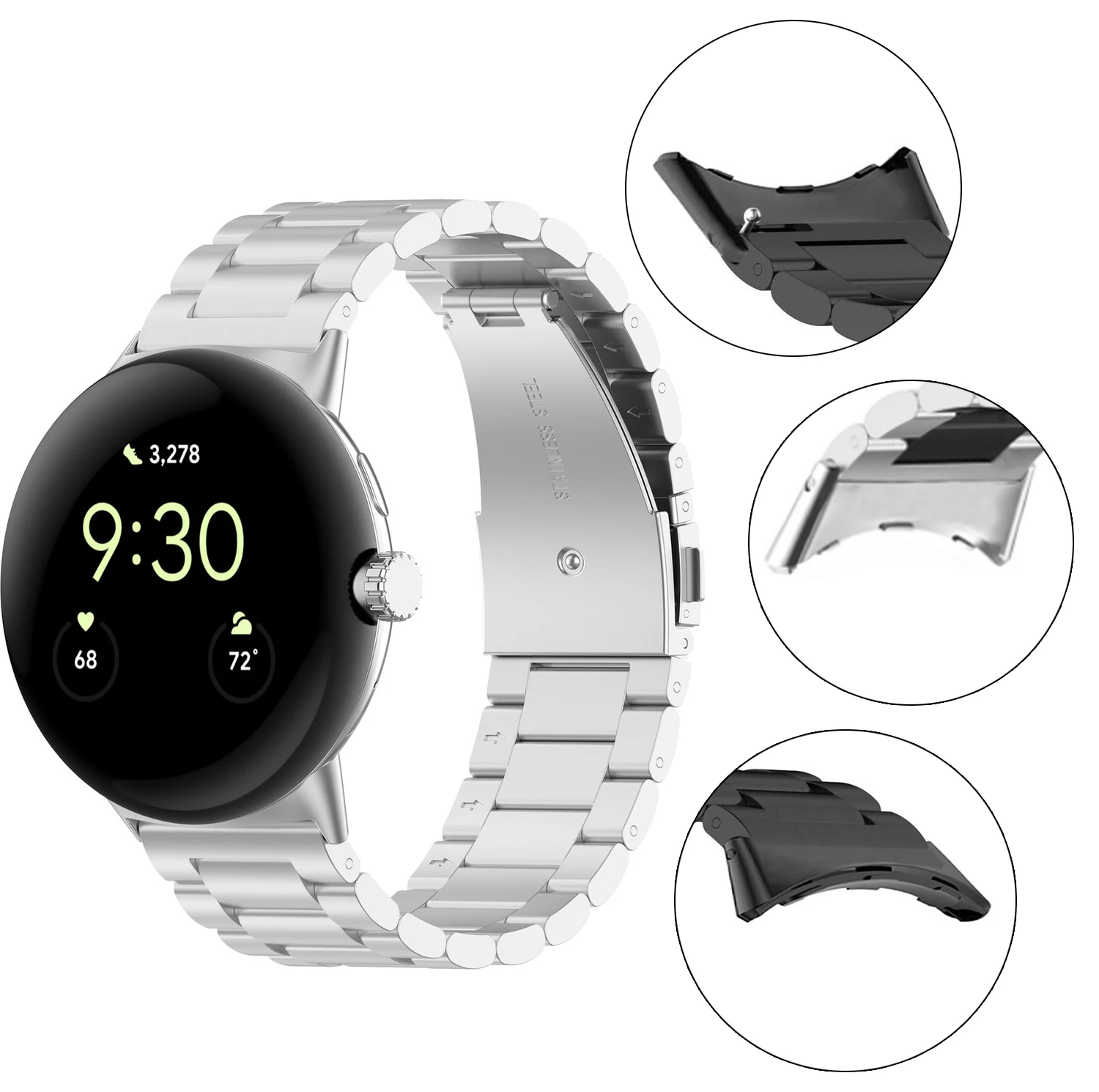 2 sztuk/partia Metal Watchband Adapter złącze dla Google Pixel Watch Band DIY narzędzie 20mm ze stali nierdzewnej skórzany pasek hurtownie