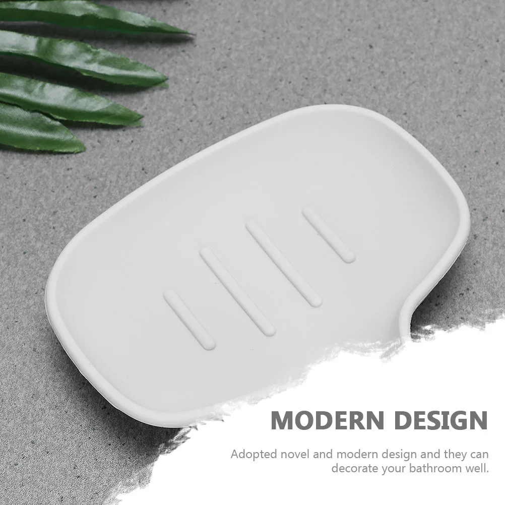 

4Pcs Simple Soap Storage Box Self Draining Design for Bathroom Kitchen Home Accessories Silicone Soap Dishes Home Supplies
