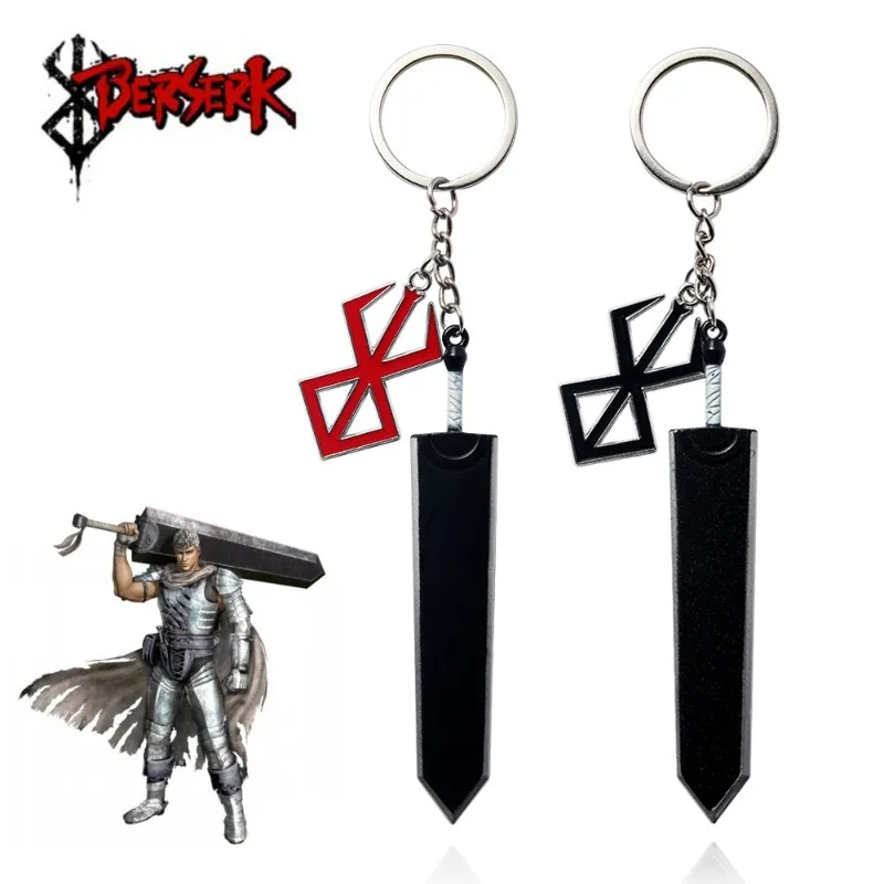 Guts Griffith Casca Farnsworth Serpico Shulke Anime Peripherals Stainless Steel Jewelry Sword Keychain Weapon Model Pendant