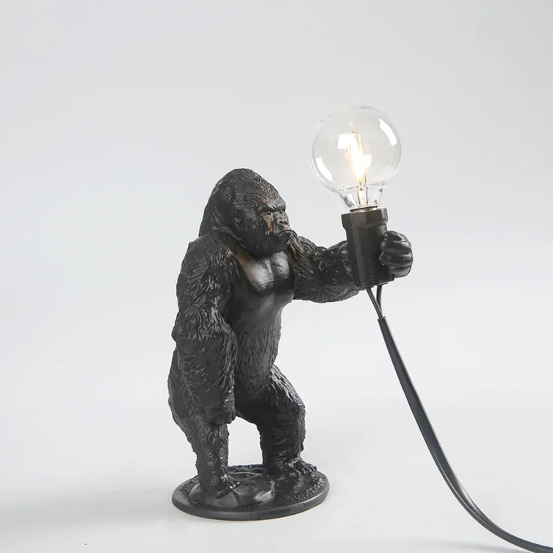 

Creative Crafts Gorilla Night Lights Chimpanzee Lamp King Kong Gorilla Animal Light Indoor Decor Resin Small Night Lamp