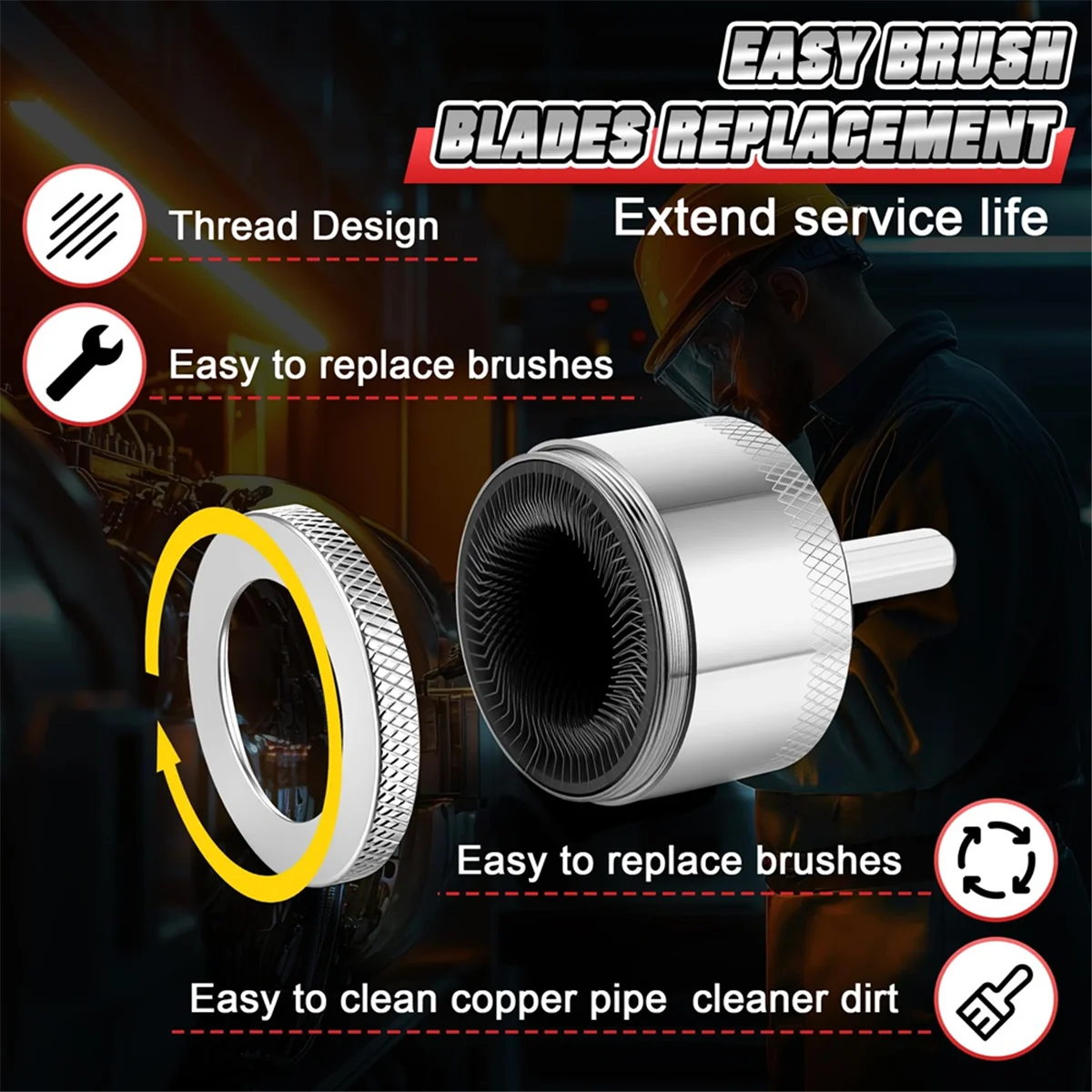 

AA25 Профессиональный набор для чистки медных труб, 2 шт. 1/2 дюйма 3/4 дюйма очиститель медных труб с чистящей щеткой Профессиональный сантехникский инструмент