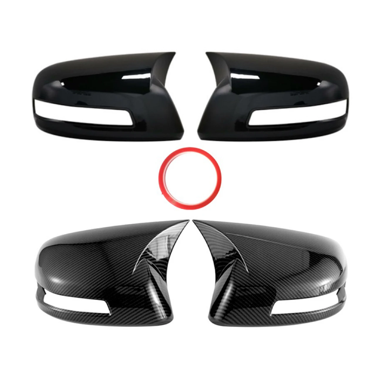 For Honda CIVIC 2012 2013 2014 2015 Car Rearview Side Mirror Cover Wing Cap Sticker Rear View Case Trim Carbon Fiber Black