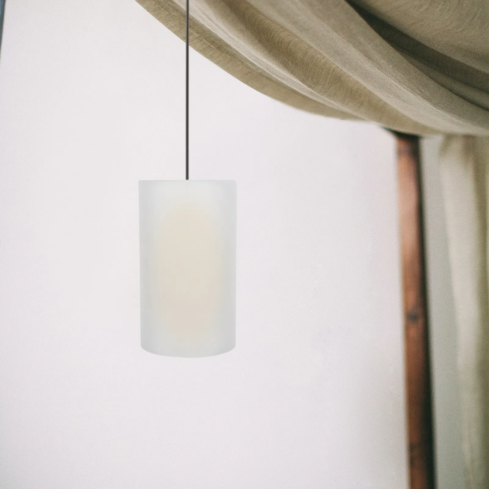 

Replacement Cylindrical Glass Lamp Shade E27 Frosted Windproof Explosion Proof for Pendant Ceiling Table Wall Lamp Decorative