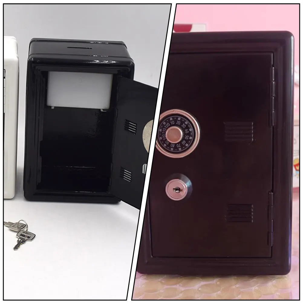 Mini Black Iron Money Box Desktop Container Home Accessory Strongbox Coin Jar Storage Solution Kids Room Decor