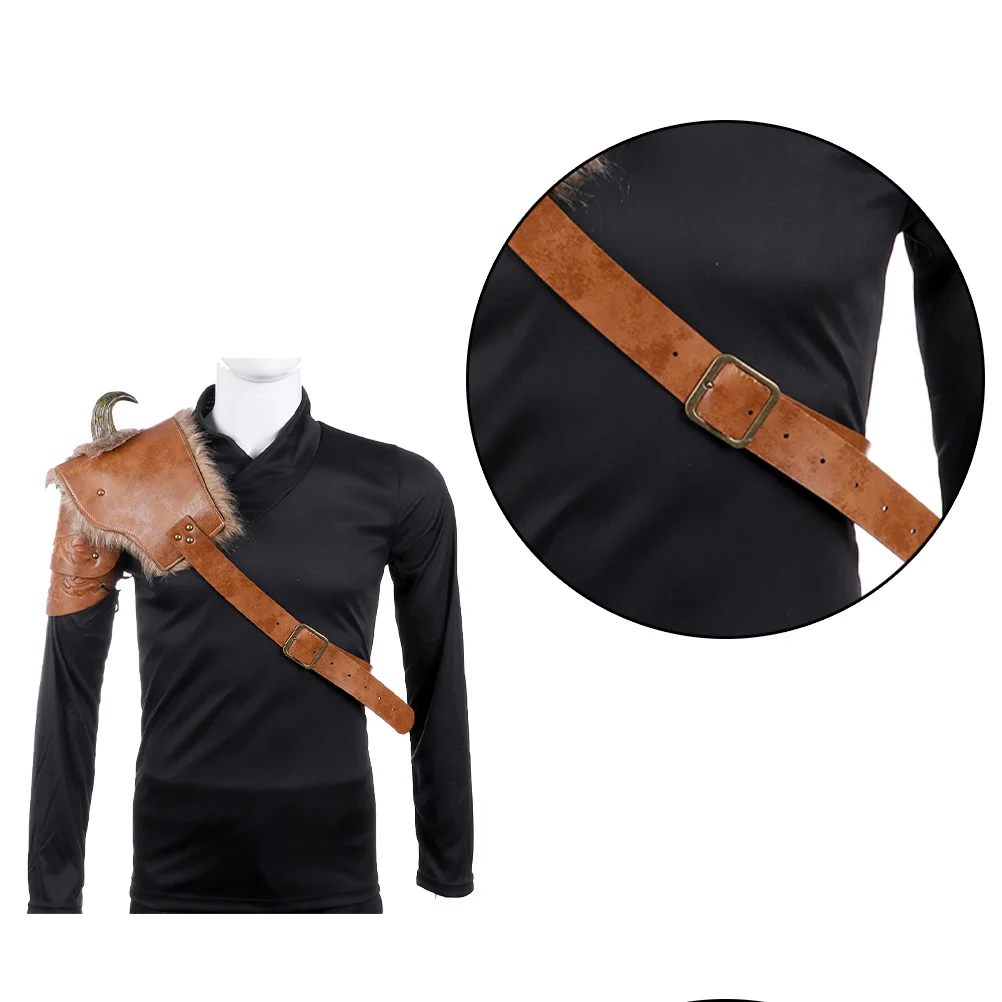 ชุดคอสเพลย์เกราะไหล่สไตล์ไวกิ้งยุคกลาง PU ปรับได้ ชุดอัศวินฮาโลวีน ชุดคอสเพลย์ชาย