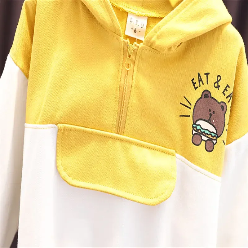 Spring Autumn Children Kids Girl Boys Cotton Clothes Infant Sports Hooded Sweatshirt Pants 2pcs/Set Kid Casual Suits Tracksuits