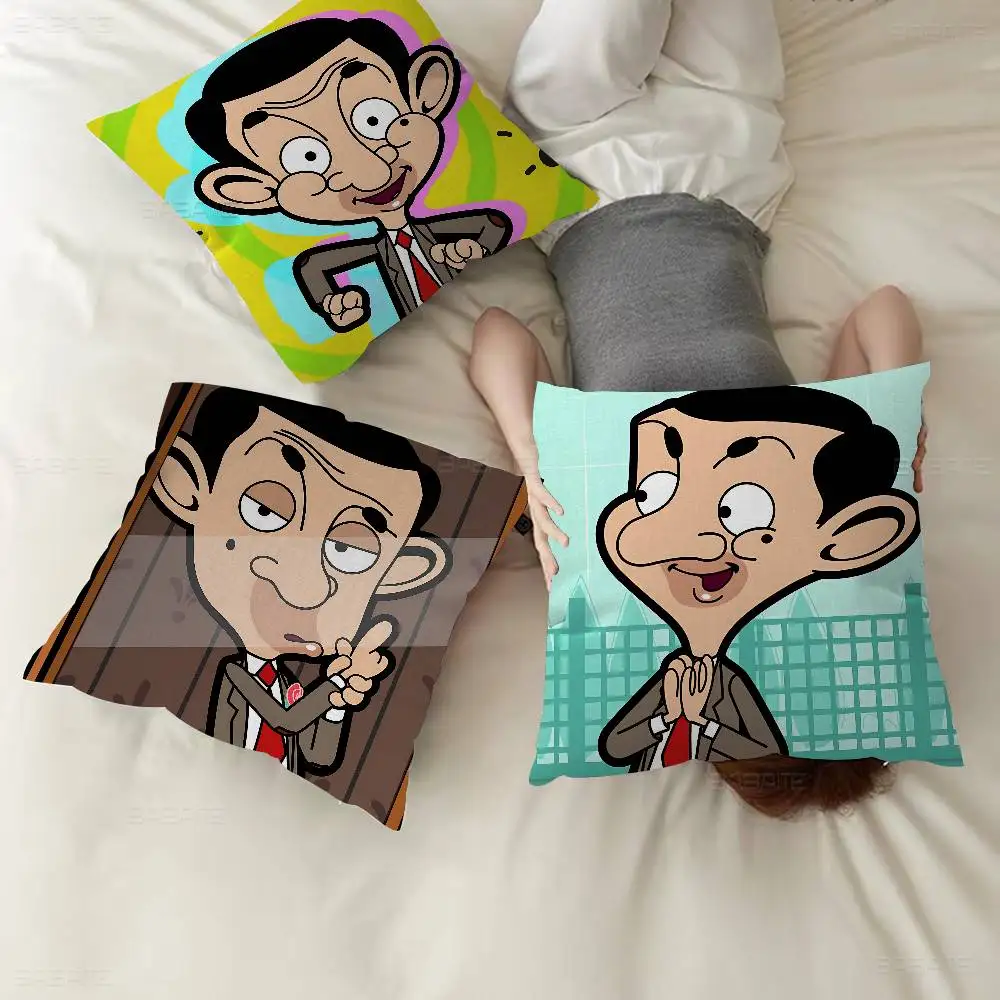 

Funny Cartoon Mr. Bean Cushion Cover Pillow Cover Decor Pillowcase Printed Cushion Case For Couch