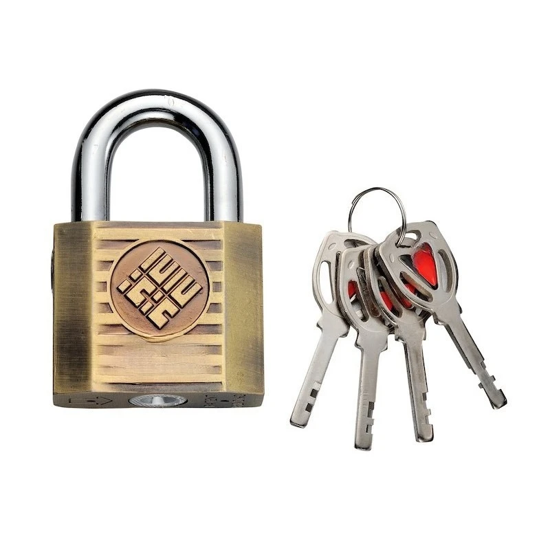 Retro zinc alloy craft padlock polygonal imitation copper lock
