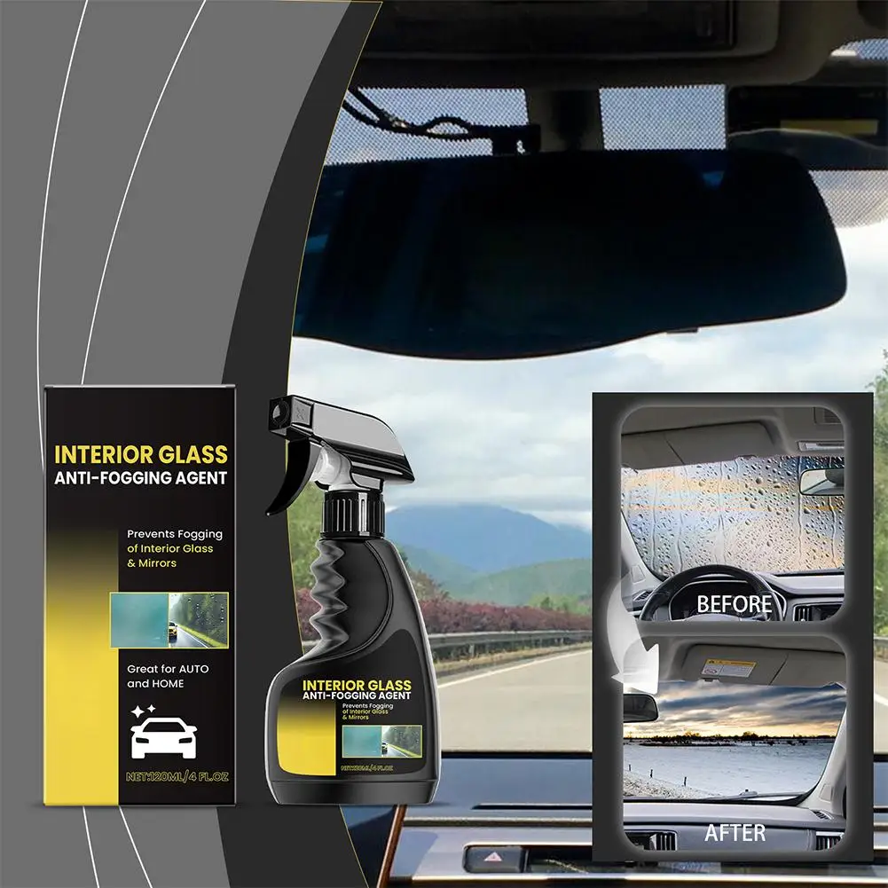 

120 мл противотуманный агент для салона автомобиля, непромокаемый и автомобильный водонепроницаемый спрей для очистки лобового стекла, осветляющий спрей, противотуманный A5R2