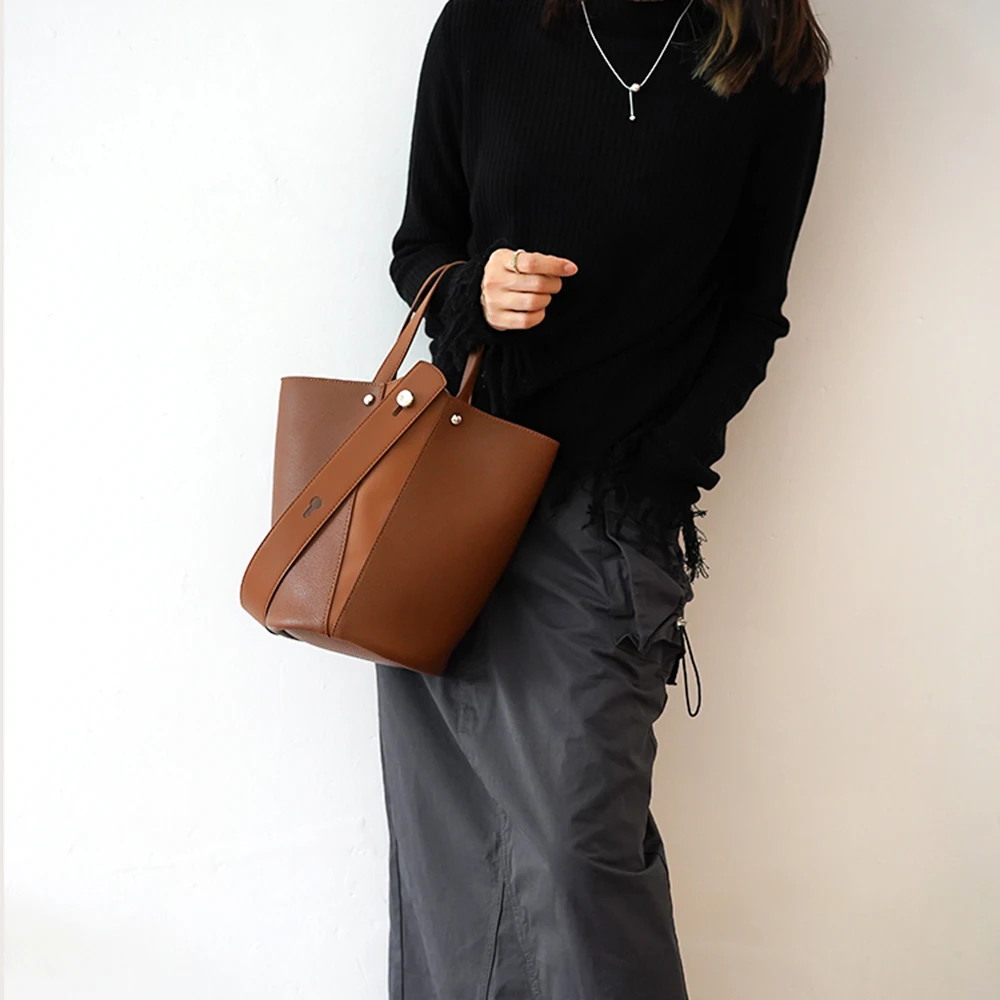 Модная женская сумка-мешок из натуральной кожи 2023, большая роскошная дизайнерская корзина Хобо, женская сумка, элегантная женская сумка-тоут на плечо, кошелек