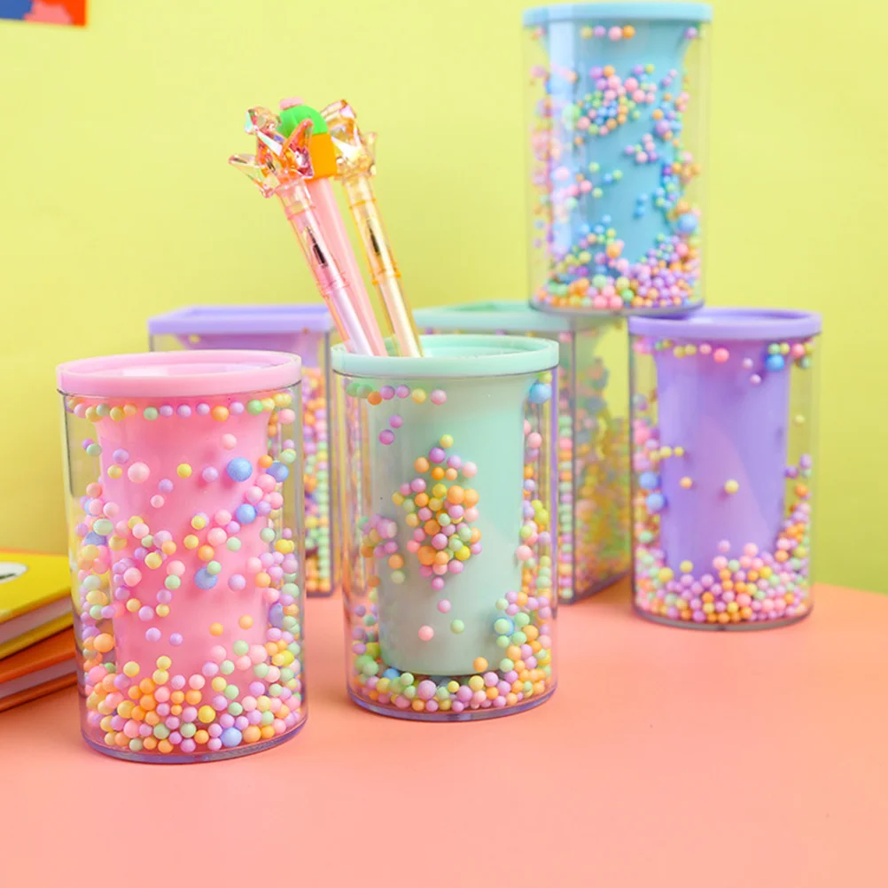 

Colorful Plastic Pen Multi-Functional Desktop Storage Container For Home Office Brushes Crafts Simple Space-Saving