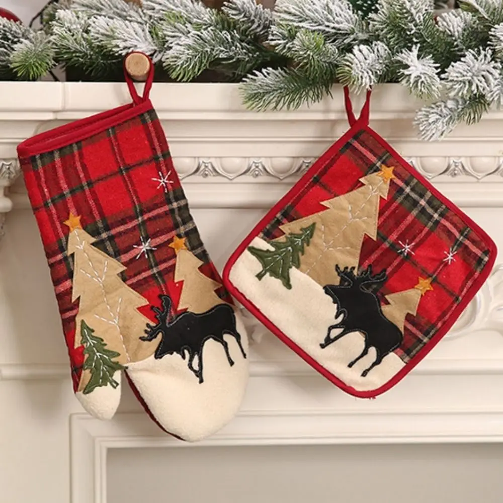 

Подставка для столовых приборов, анти-горячие рождественские перчатки для духовки, портативные подвесные перчатки для выпечки, прочные перчатки с героями мультфильмов для микроволновой печи, ресторан