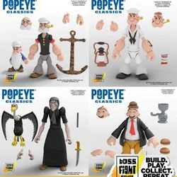 Original Bfs Popeye Figure The Sailor Man Popeye Father Wimpy Sea Hag Anime Action Figures Collection Figurine Model Doll Toys