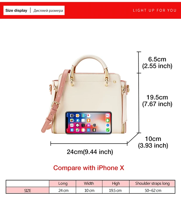 FOXER Split Leather Shoulder Bag Women Top Handle Handbag Female Large Capacity Tote Bag Simple Luxury Crossbody Purse