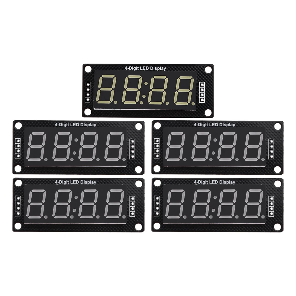 TM1637 LED Display Module 4 Digit Time Indicator Tube 7 Segment Clock Module 0.56 Inch Glow Tube Clock