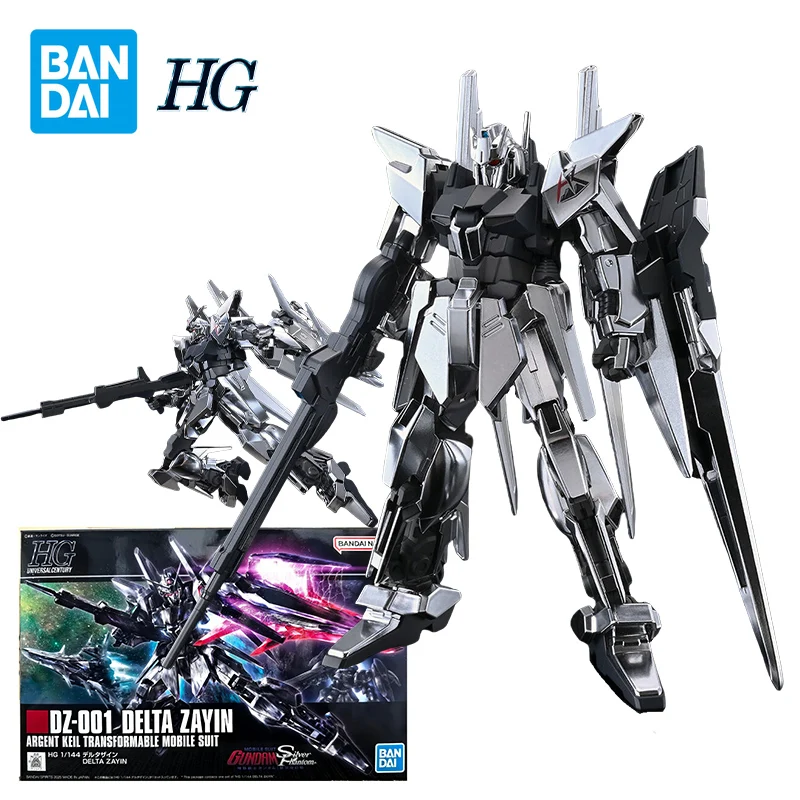 

Bandai PB HG 1/144 DZ-001 Delta Zayin Action Figures Mobile Suit Gundam Silver Phantom Anime Model Kit Toys for Boys Collection