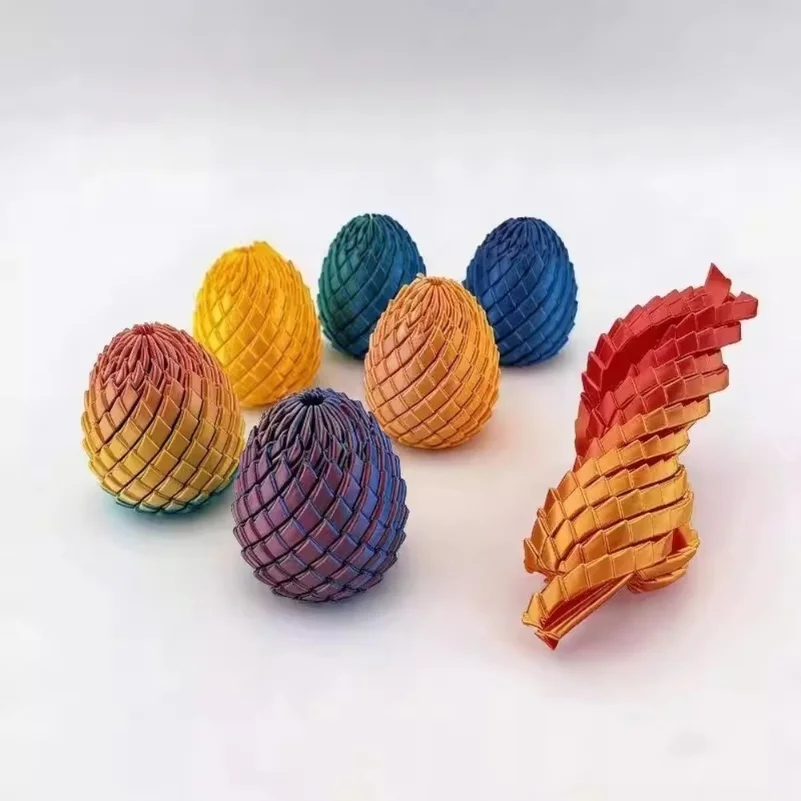3D Printed Dragon Egg Figurine Ornament Twist Stress Relief Fidget Ornament Creative Desktop Decompression Toy Adults Party Gift