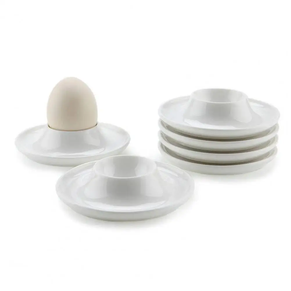 4/6Pcs White Egg Cups Food Grade Free High Durability Compact Size Portable Boiled Egg Holders Set