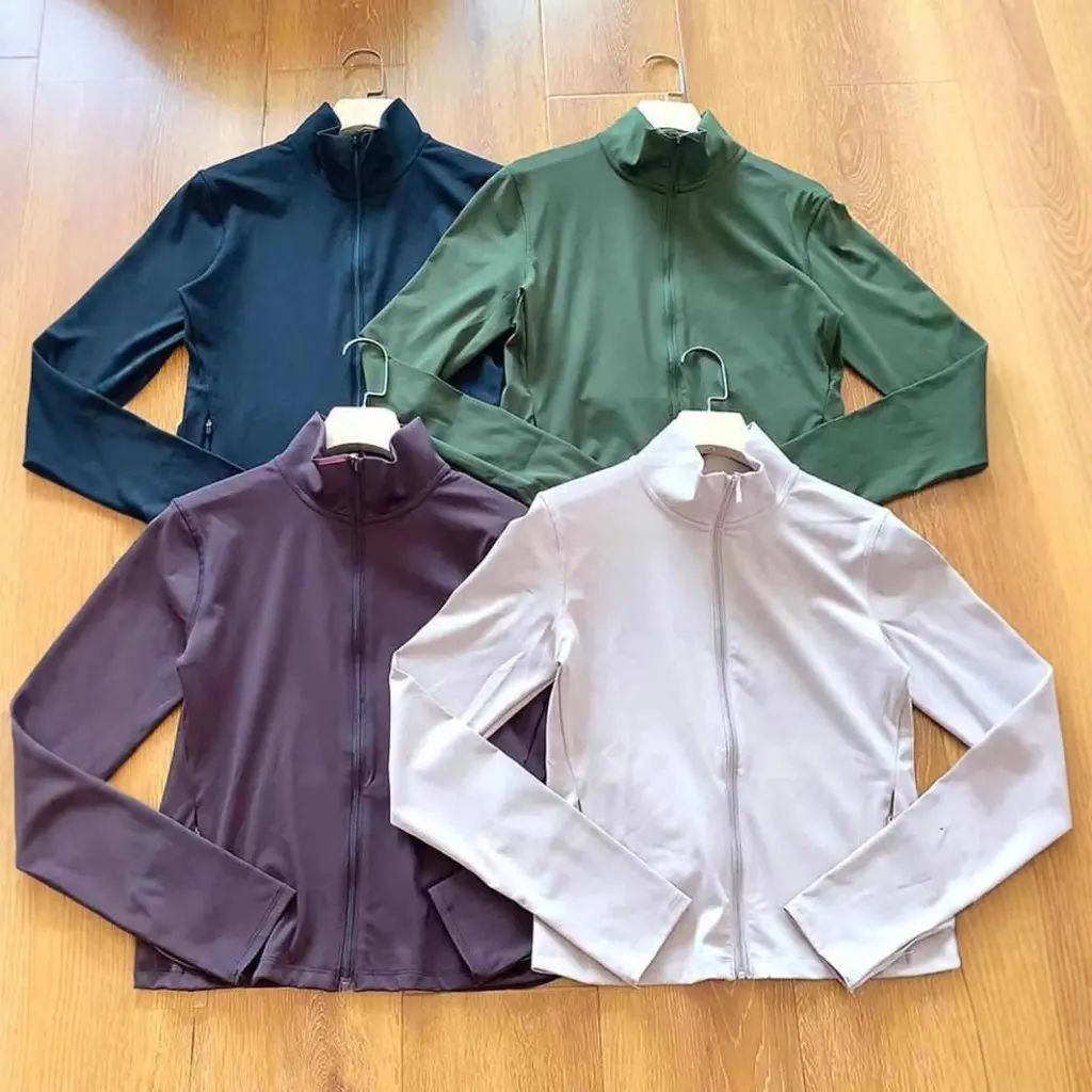 

Women's Vertical Collar Yoga Sports Jacket Slim-fit Long-sleeved Zipper Top Elastic Slimming Autumn New Style