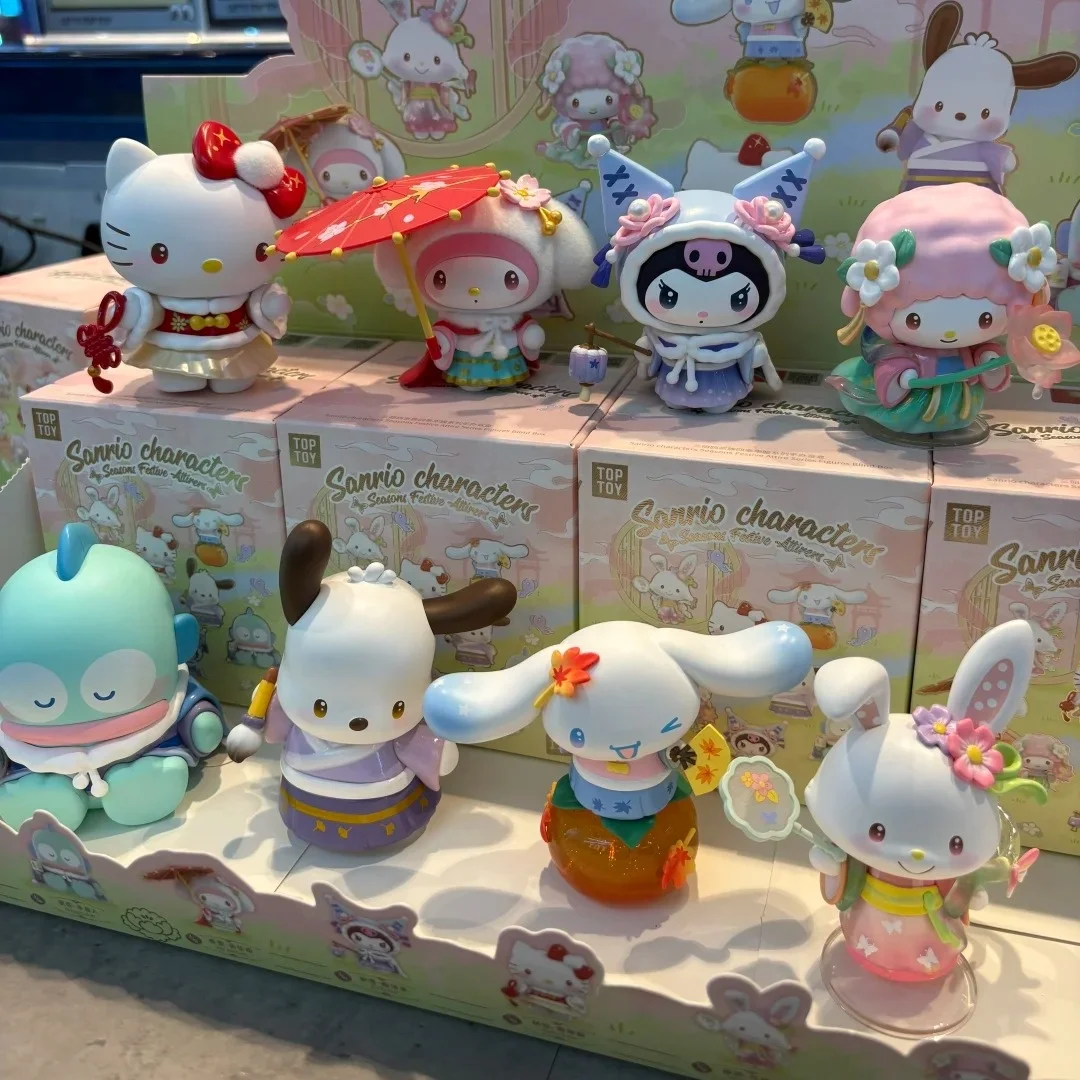 

Подлинная совместимая новый сезон Sanrio, праздничная серия Attirers, слепая коробка, фигурка Melody Kitty, настольные украшения, кукла, подарок для девочки