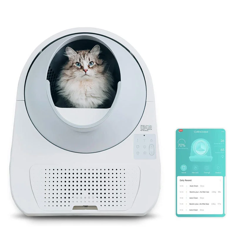 Automatic Cat Litter Box Enclosed Sandbox Self-cleaning Smart APP Control Toilet Bedpan for Cats Electronic Pet Supplies