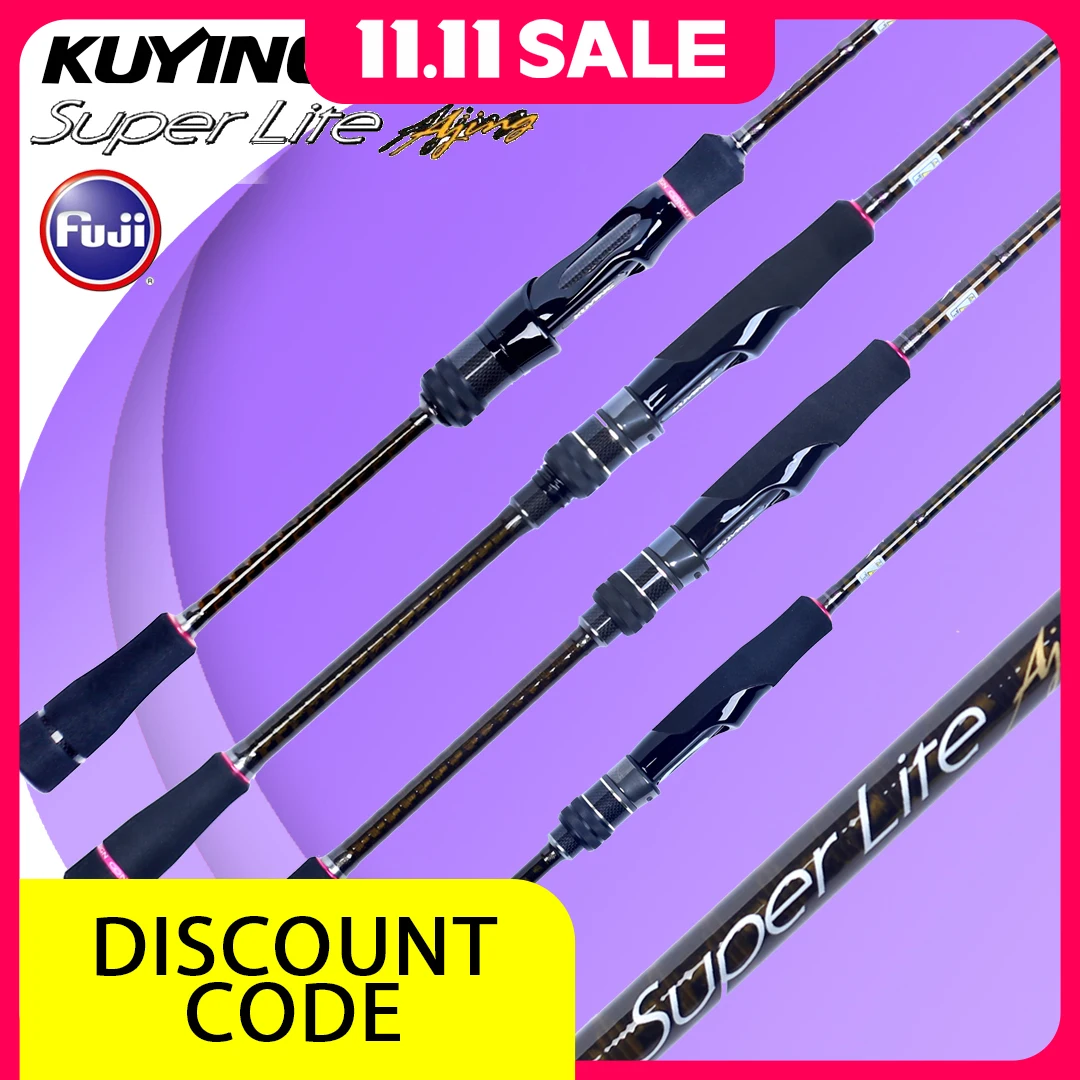 

KUYING SUPERLITE Ajing Spinning Rock Fishing Lure Rod 2.04m 2.28m 2.31m 2.58m Fast Speed Bottom Fish Carbon FUJI A Ring Shore