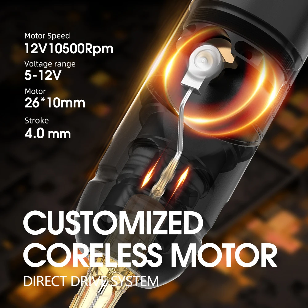 Wireless Tattoo Machine Rotaty Battery Pen with Portable Power Pack 2400mAh LED Digital Display For Body Art