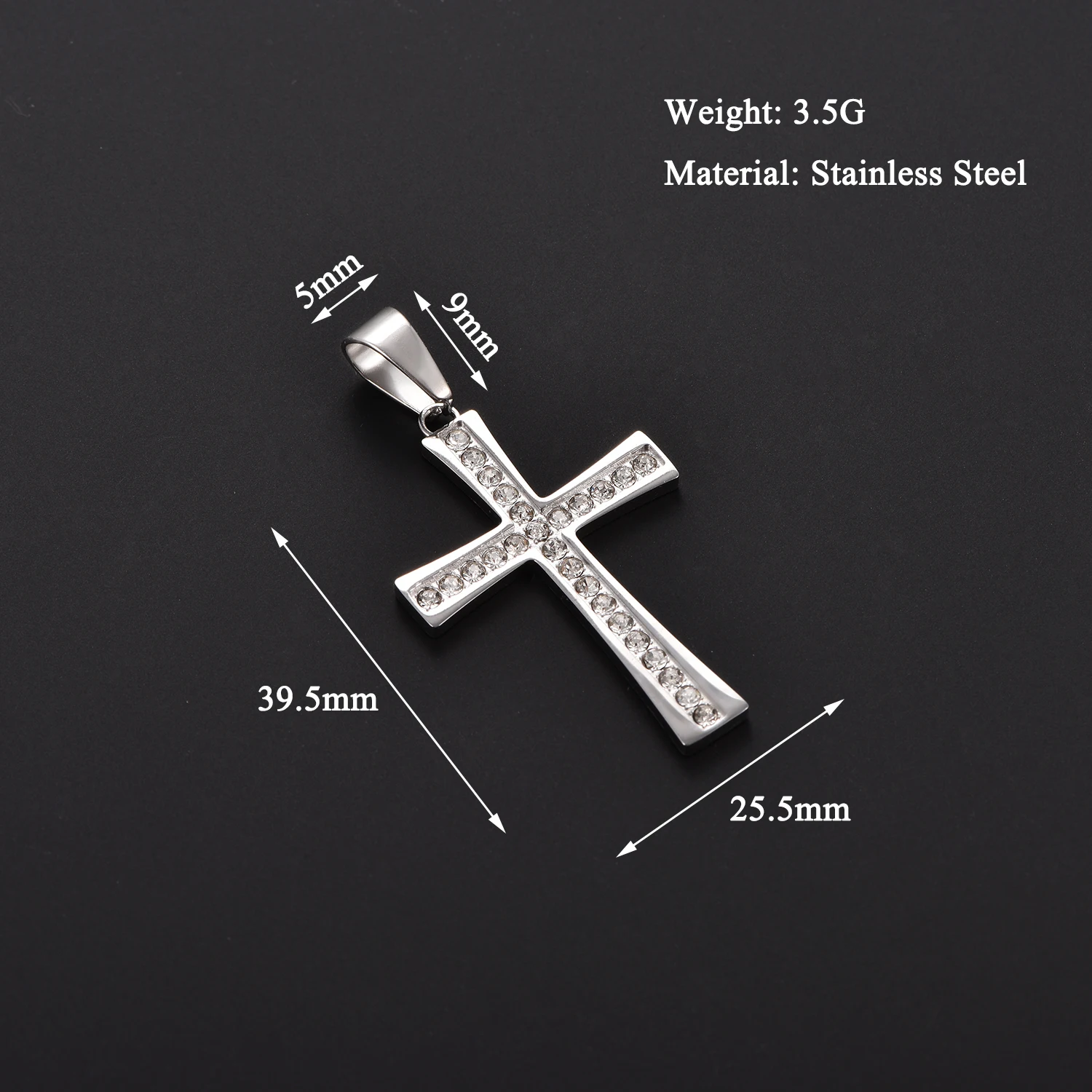 Religiöser Schmuck für Frauen und Männer, katholisches Christus-Kreuz aus Edelstahl, Halskette mit Jesus-Kreuz-Anhänger – Detail 2