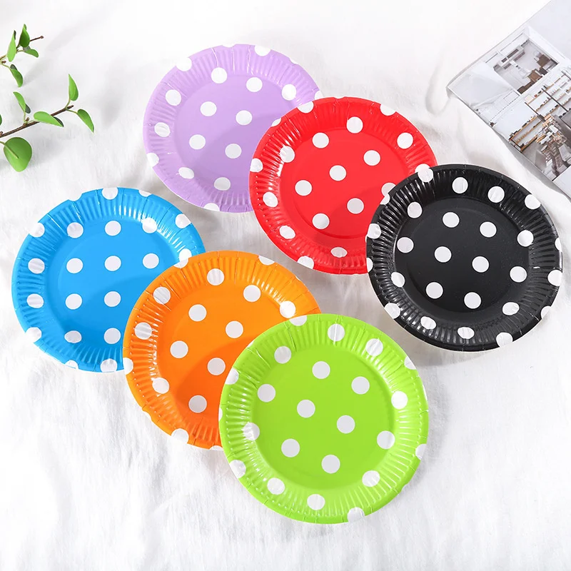 10pcs 7 inch Paper Plate Party Plate family party disposable dinner plate wedding birthday party decoration paper plate cake