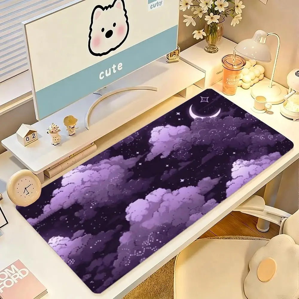 Pink Bow Pattern Desk Mat Large Size Mouse Pad Smooth Cloth Surface Non Slip Base For Girls Dorm Bedroom Decor