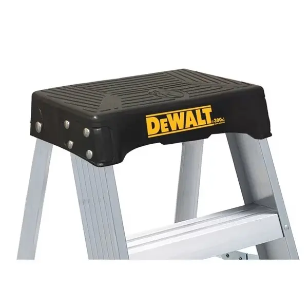 Step Stand, 2 Steps, 300 lb Load Capacity, 26 5/8 in Overall Height, Aluminum, Silver